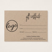 Geschenkgutschein für Rustikal-Business-Logos (Rückseite)