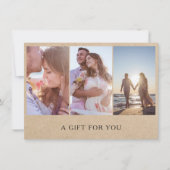 Geschenkgutschein für rustikale Fotocollage (Vorderseite)