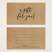 Geschenkgutschein für rustikale Kraft (Vorne & Hinten)