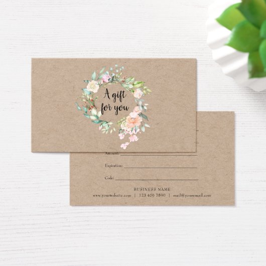 Geschenkgutschein für rustikale Rose (Schreibtisch)