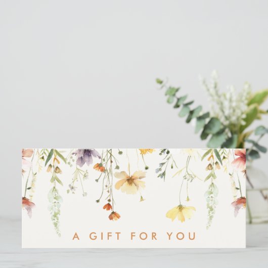 Geschenkgutschein für rustikale Wildblume (Stehend Vorderseite)