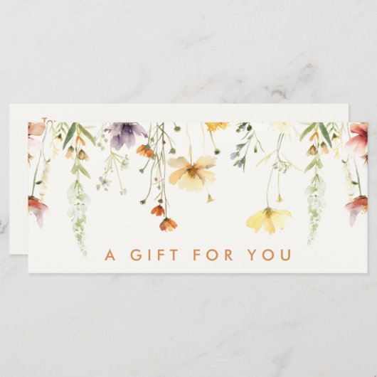 Geschenkgutschein für rustikale Wildblume (Vorne/Hinten)