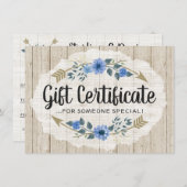 Geschenkgutschein für rustikales Holz und Bohemisc (Vorne/Hinten)