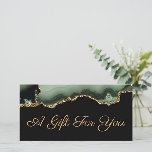 Geschenkgutschein für "Sage green" und "Gold" (Stehend Vorderseite)