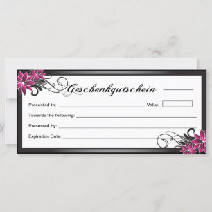 Geschenkgutschein für Salon
