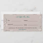 Geschenkgutschein für Salon und Wellness-Center (Rückseite)