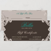 Geschenkgutschein für Salon und Wellness-Center (Vorne/Hinten)