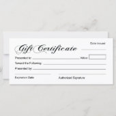 Geschenkgutschein für Salon und Wellness-Center (Rückseite)