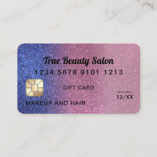 Geschenkgutschein für Saphir Pink Glitzer Visitenkarte