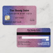 Geschenkgutschein für Saphir Pink Glitzer Visitenkarte (Vorne/Hinten)