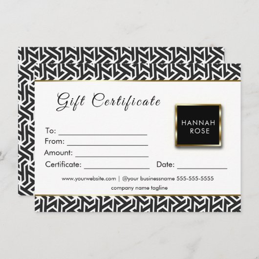 Geschenkgutschein für Schwarz und Weiß (Vorne/Hinten)