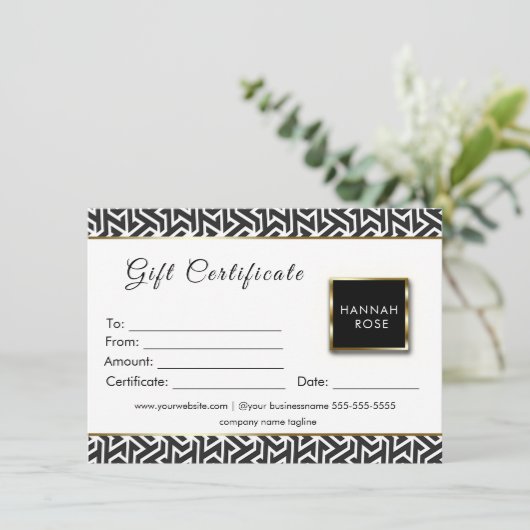 Geschenkgutschein für Schwarz und Weiß (Stehend Vorderseite)