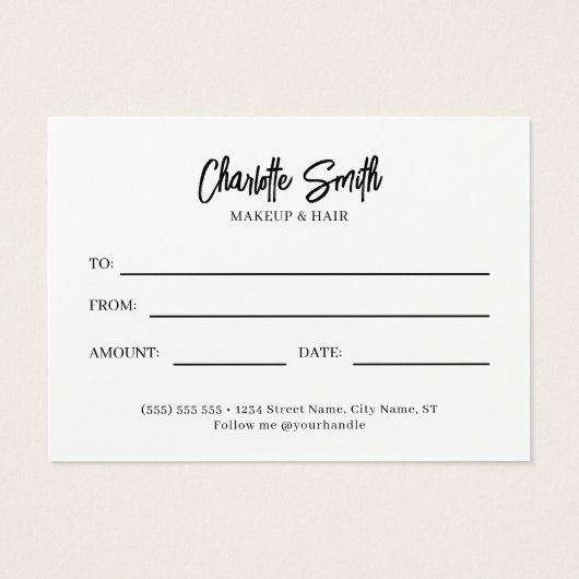 Geschenkgutschein für Schwarz und Weiß (Rückseite)