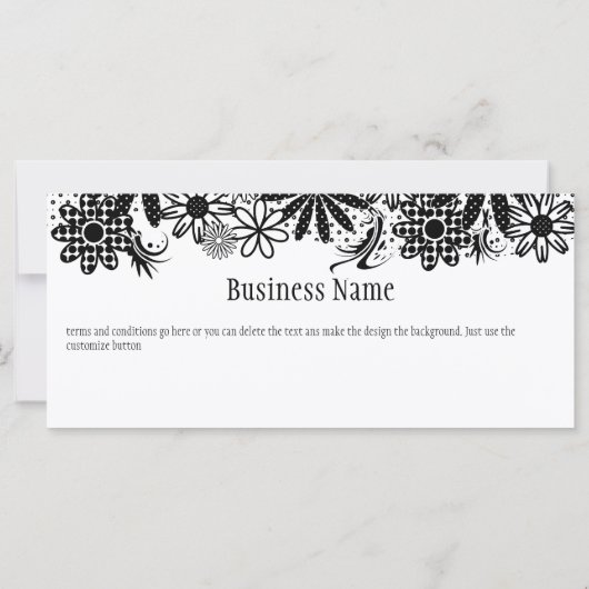 Geschenkgutschein für Schwarz und Weiß (Rückseite)