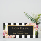 Geschenkgutschein für Schwarz-weiße Streifen aus G (Stehend Vorderseite)