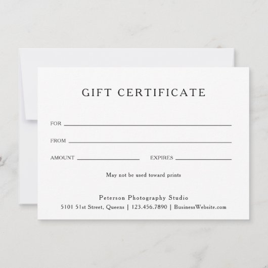 Geschenkgutschein für Schwarze FotoCollage (Rückseite)