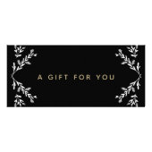 Geschenkgutschein für schwarze und weiße Zweige Werbekarte (Vorne)