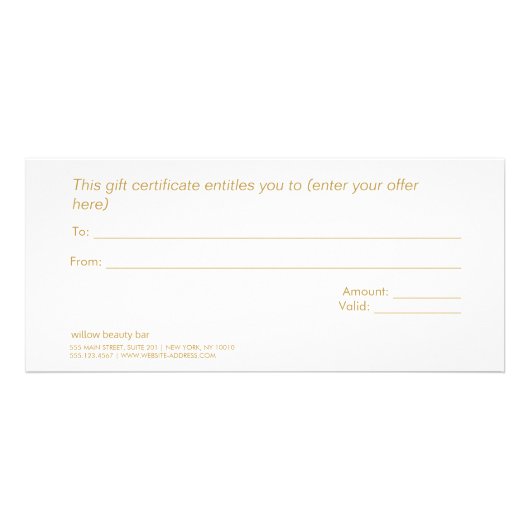 Geschenkgutschein für schwarze und weiße Zweige Werbekarte (Hinten)