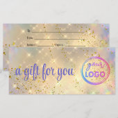 Geschenkgutschein für simulierten Glitzer (Vorne/Hinten)