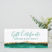 Geschenkgutschein für Smaragdgrün und Gold (Stehend Vorderseite)