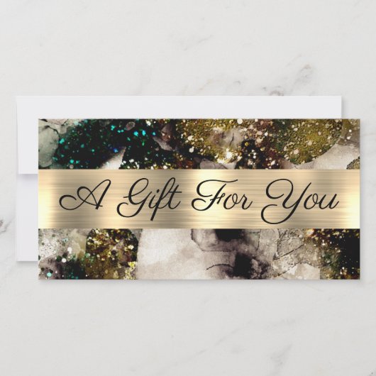 Geschenkgutschein für smaragdgrüne Aquarellfarben (Vorderseite)