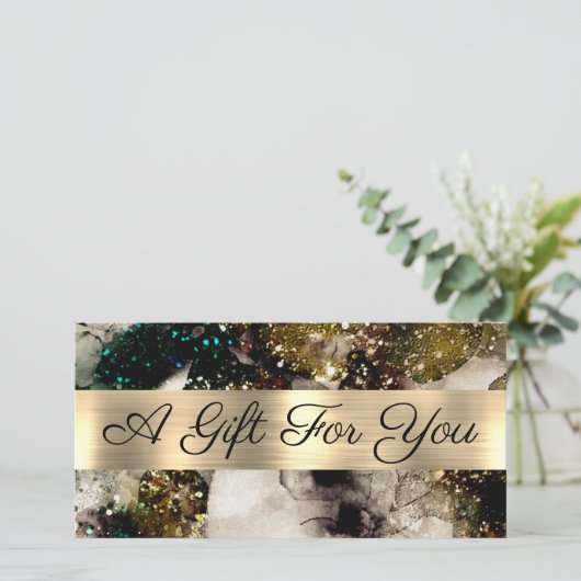 Geschenkgutschein für smaragdgrüne Aquarellfarben (Stehend Vorderseite)