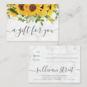 Geschenkgutschein für Sonnenblumen Mitteilungskarte (Vorne/Hinten)