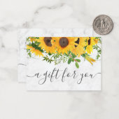 Geschenkgutschein für Sonnenblumen Mitteilungskarte (Vorderseite/Rückseite Beispiel)