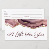 Geschenkgutschein für staubige Rose (Vorne/Hinten)