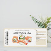 Geschenkgutschein für Sushi Making-Klasse Einladung (Stehend Vorderseite)