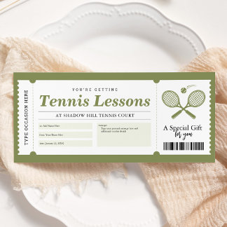 Geschenkgutschein für Tennis Einladung