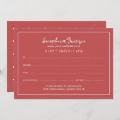 Geschenkgutschein für Tiny Hearts (Vorne/Hinten)