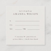 Geschenkgutschein für tropische Blätter aus Blaubl Quadratische Visitenkarte (Rückseite)