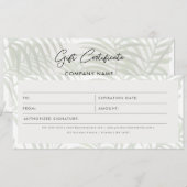 Geschenkgutschein für tropische Firmenlogos (Vorne/Hinten)