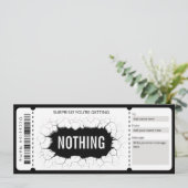 Geschenkgutschein für Überraschungen Einladung (Stehend Vorderseite)