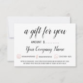 Geschenkgutschein für Unternehmen einfach Logo (Vorderseite)