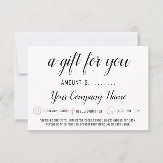 Geschenkgutschein für Unternehmen einfach modern u (Vorderseite)