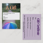 Geschenkgutschein für Visitenkarten von RoseWrits Rabattkarte (Vorne/Hinten)