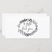 Geschenkgutschein für Waldgarten Schwarz und Weiß (Vorne/Hinten)