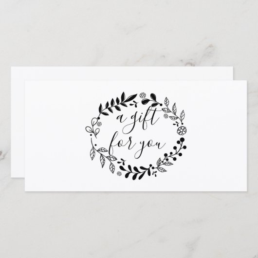 Geschenkgutschein für Waldgarten Schwarz und Weiß (Vorne/Hinten)