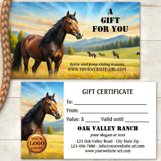 Geschenkgutschein für Wasserfarben - Reiten Rabattkarte
