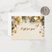 Geschenkgutschein für Weihnachtsfeiertage Mitteilungskarte (Vorderseite/Rückseite Beispiel)