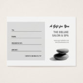 Geschenkgutschein für Wellness-Center Stones (Vorderseite)