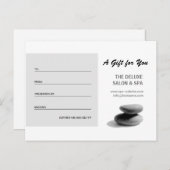 Geschenkgutschein für Wellness-Center Stones Postkarte (Vorne/Hinten)
