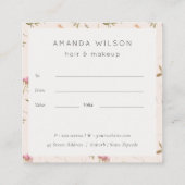 Geschenkgutschein für Wildblume in Dusky Quadratische Visitenkarte (Rückseite)