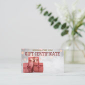 Geschenkgutschein/ Geschenkgutschein Visitenkarte (Stehend Vorderseite)