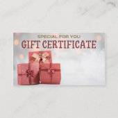 Geschenkgutschein/ Geschenkgutschein Visitenkarte (Vorderseite)