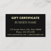 Geschenkgutschein, Geschenkkarte Visitenkarte (Rückseite)