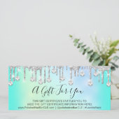 Geschenkgutschein Glitzer Diamant Minze (Stehend Vorderseite)