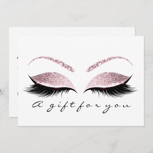 Geschenkgutschein Glitzer Pink Lashes Schönheitsmi (Vorne/Hinten)